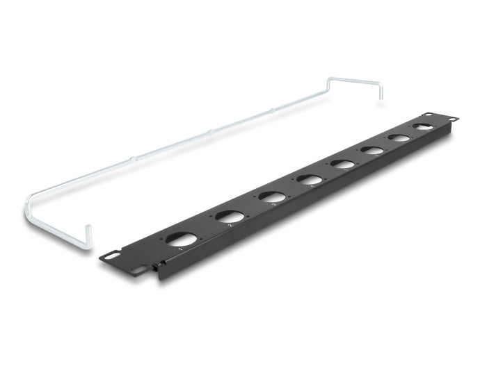 Delock 67059 19″ D-Type Patch Panel With Strain Relief 8 Port 1U Black