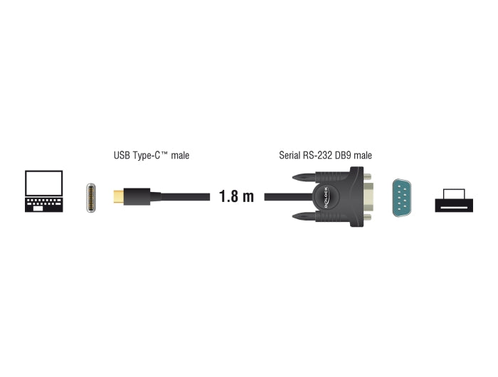 Delock 62964 Adapter Usb Type-C™ > 1 X Serial Db9 Rs-232