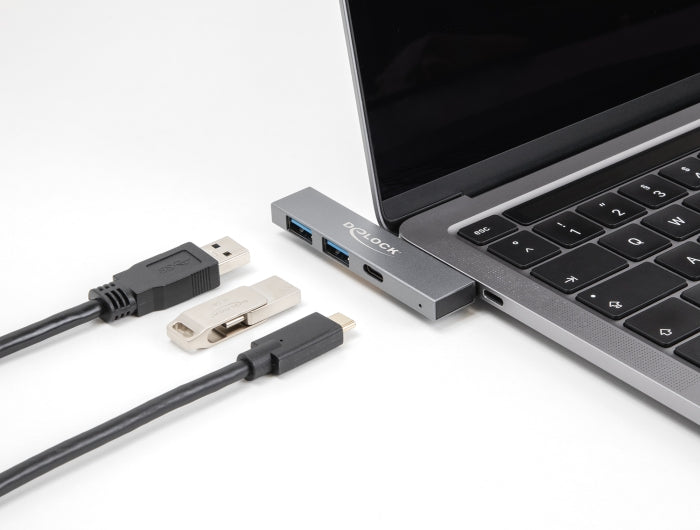 Delock 64275 3 Port Slim Usb Hub With Usb Type-C™ To Usb 5 Gbps Usb Type-C™