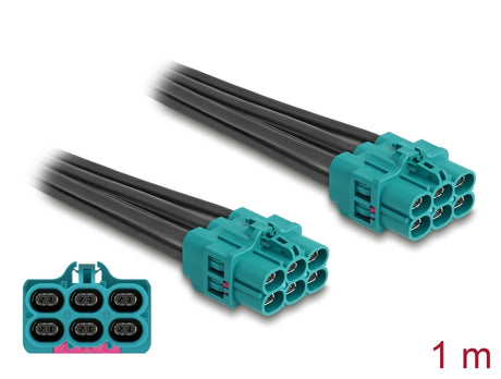 Delock 90341 Cable Z Six Jack To Z Six Jack 1 M