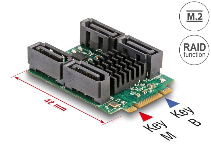 Delock 61062 Converter M.2 Key B+M Male To 4 X Sata Male With Raid And ...