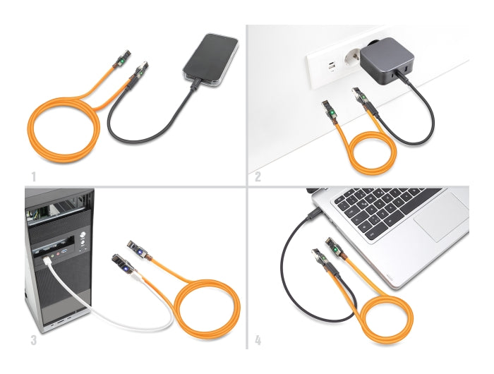 Delock 80418 Rj45 Network Cable With Usb Type-C™ Port Finder Function