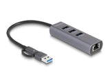 Delock 64282 3 Port Usb 5 Gbps Hub + Gigabit Lan With Usb Type-C/A Connector