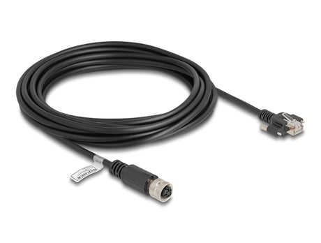 Delock 80451 M12 Cable D-Coded 4 Pin Female To Rj45 Plug
