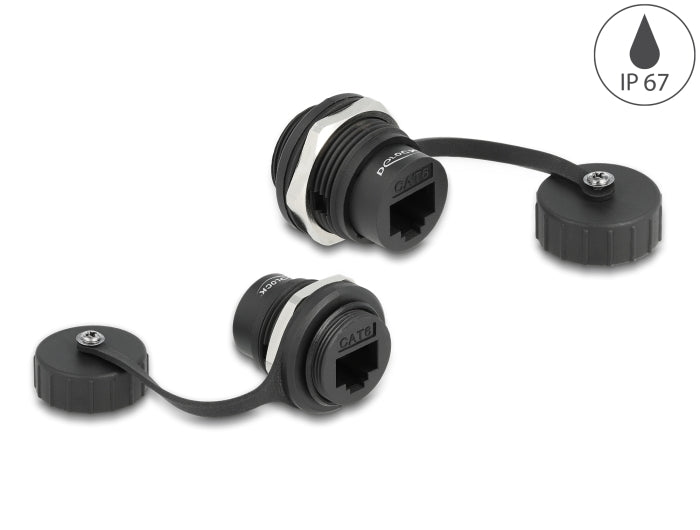 Delock 86962 RJ45 Cat.6 Built-In Connector With Protective Cap Ip67