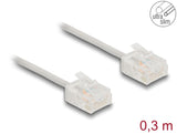 Delock 80756 Rj45 Network Cable Cat.6 Utp Ultra Slim 0.3 M Grey
