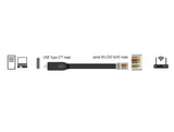 Delock 64305 Adapter Usb 2.0 Type-C™ Male To 1 X Serial Rs-232 Rj45 Male