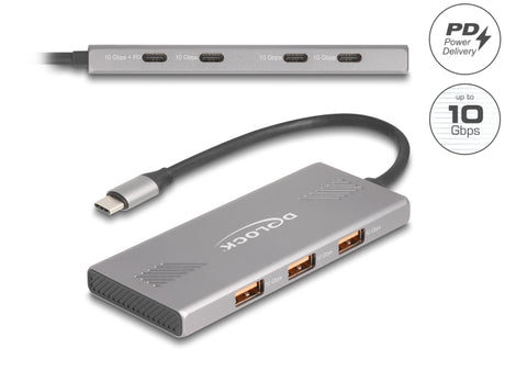 Delock 64313 7 Port Usb Hub 10 Gbps With 4 X Usb Type-C™ Female