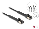 Delock 80936 Rj45 Slim Network Cable Cat.6A U/Ftp Angled Black 3 M