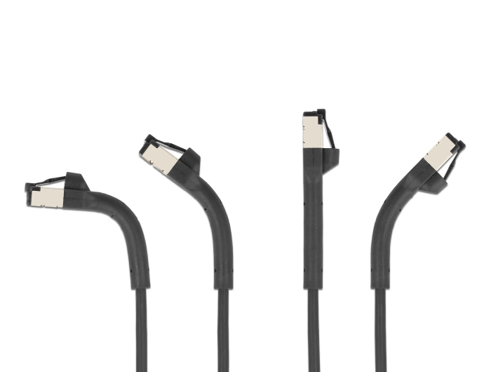 Delock 80938 Rj45 Slim Network Cable Cat.8.1 U/Ftp Angled Up To 40 Gbps Black