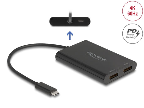 Delock 64308 Adapter Usb Type-C™ To 2 X Displayport 4K 60 Hz