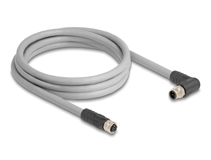 Delock 80548 M12 Cable L-Coded 5 Pin Male Right Angled To Female Straight Pur