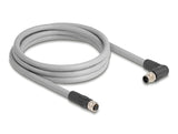 Delock 80548 M12 Cable L-Coded 5 Pin Male Right Angled To Female Straight Pur