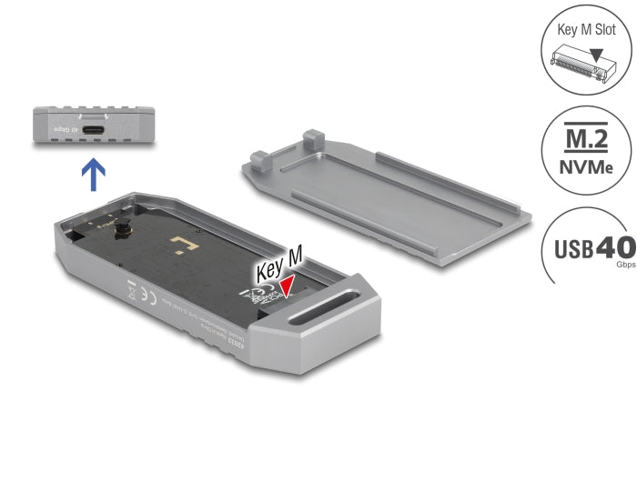 Delock 42033 M.2 Nvme Ssd Enclosure Usb 40 Gbps - Tool Free