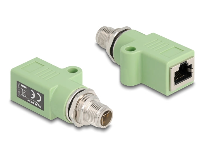 Delock 60681 M12 Adapter X-Coded 8 Pin Male To RJ45 Jack Cat.5E
