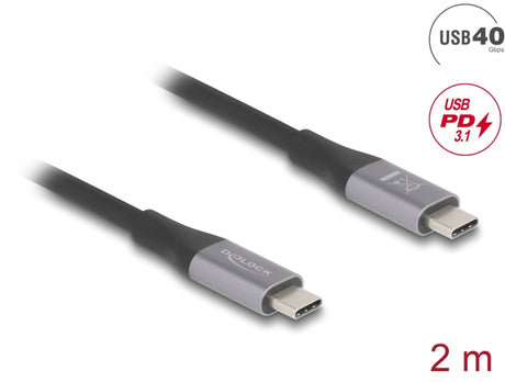 Delock 81192 Usb 40 Gbps Cable Usb Type-C™ Male To Male Pd 3.1 240 W E-Marker