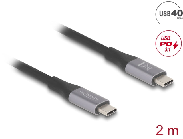 Delock 81192 Usb 40 Gbps Cable Usb Type-C™ Male To Male Pd 3.1 240 W E-Marker