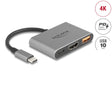 Delock 61071 Usb Type-C Adapter To Hdmi 4K W/ Usb Type-A And Usb Type-C Pd 2.0