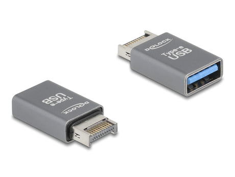 Delock 67230 Adapter Usb 10 Gbps Type-E Key A Male To Usb Type-A Female Metal