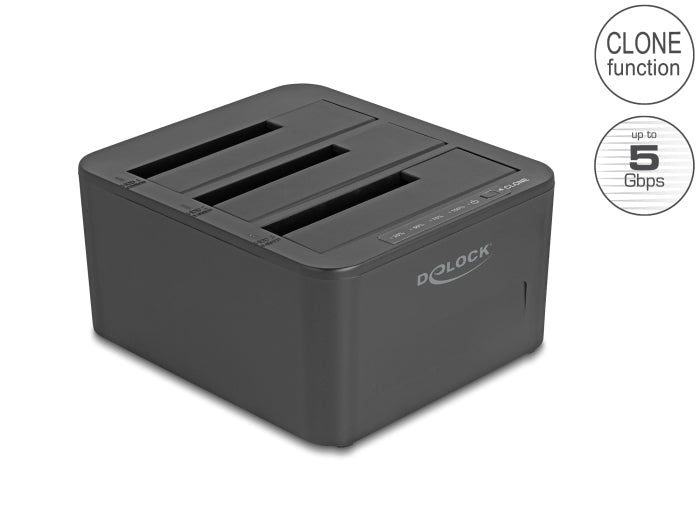 Delock 64332 Usb Docking Station For 3 X Sata Hdd / Ssd With 1:2 Clone Function