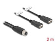 Delock 60291 M12 Cable A-Coded 8 Pin Female To 2 X USB 2.0 Type-A Female 2 M