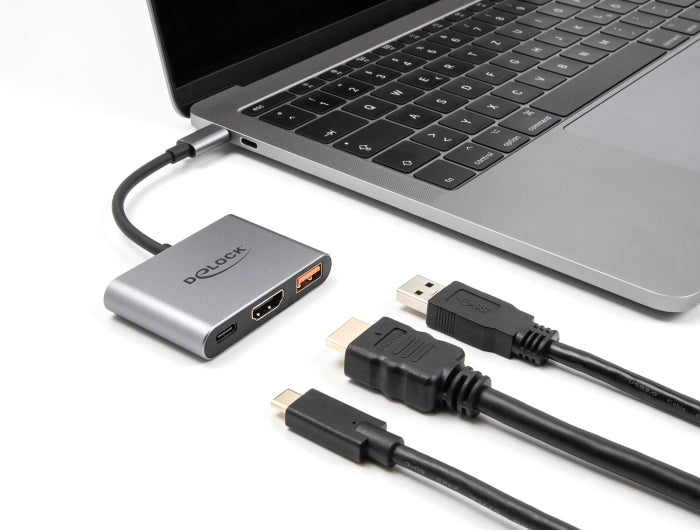 Delock 61071 Usb Type-C Adapter To Hdmi 4K W/ Usb Type-A And Usb Type-C Pd 2.0