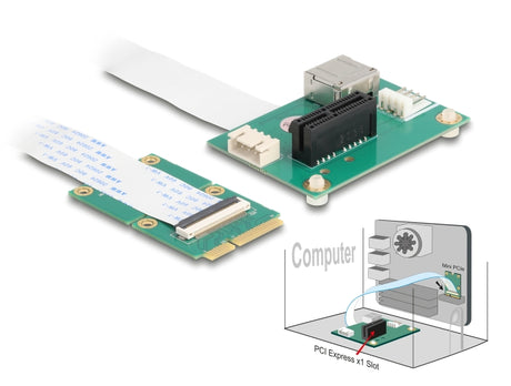 Delock 64345 Converter Mini Pcie Male To Pci Express X1 Slot