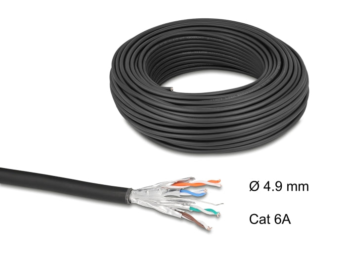 Delock 80597 Network Cable Roll Cat.6A U/Ftp 500 Mhz Slim Flexible