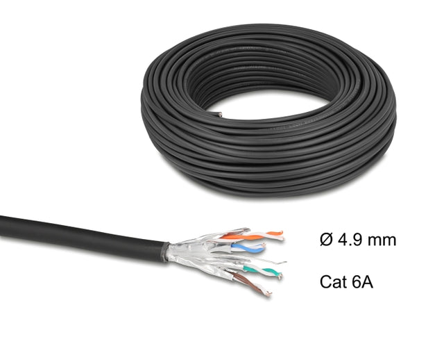 Delock 80597 Network Cable Roll Cat.6A U/Ftp 500 Mhz Slim Flexible