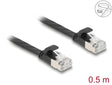 Delock 81162 Rj45 Flat Patch Cable Plug To Plug Cat.6A U/Ftp 0.5 M Black
