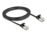 Delock 81164 Rj45 Flat Patch Cable Plug To Plug Cat.6A U/Ftp 1.5 M Black