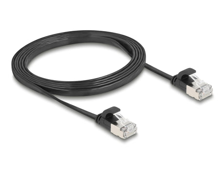 Delock 81164 Rj45 Flat Patch Cable Plug To Plug Cat.6A U/Ftp 1.5 M Black