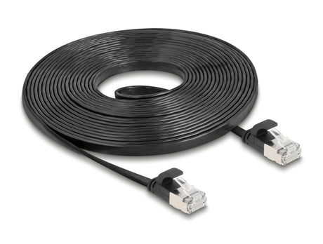 Delock 81167 Rj45 Flat Patch Cable Plug To Plug Cat.6A U/Ftp 5 M Black