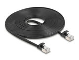 Delock 81168 Rj45 Flat Patch Cable Plug To Plug Cat.6A U/Ftp 7.5 M Black