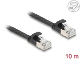 Delock 81169 Rj45 Flat Patch Cable Plug To Plug Cat.6A U/Ftp 10 M Black