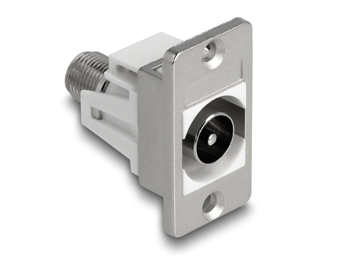 Delock 90881 Panel Mount Iec Male To F Female Silver / White