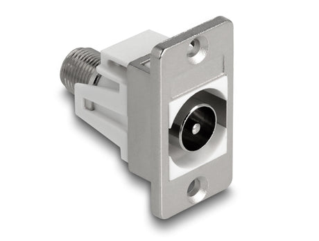 Delock 90881 Panel Mount Iec Male To F Female Silver / White
