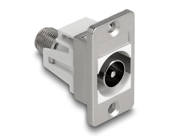 Delock 90881 Panel Mount Iec Male To F Female Silver / White