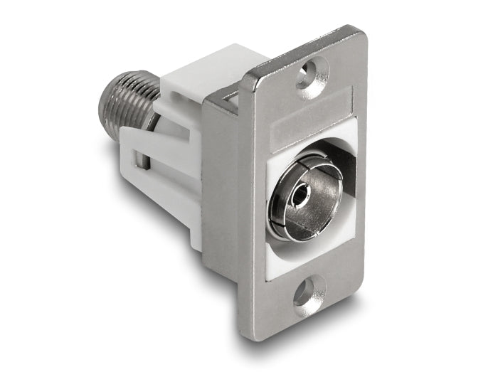 Delock 90882 Panel Mount Iec Female To F Female Silver / White