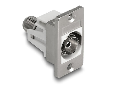 Delock 90882 Panel Mount Iec Female To F Female Silver / White