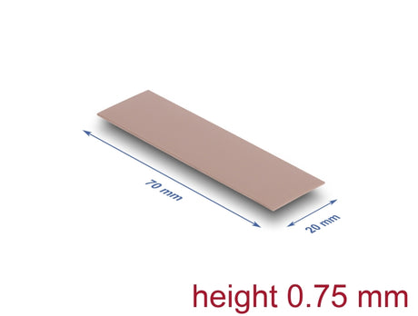 Delock 18479 Thermal Conductive Pad 70 X 20 X 0.75 Mm For M.2 Modules 3.0 W/Mk