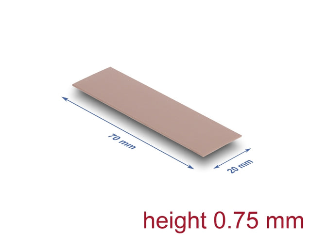 Delock 18479 Thermal Conductive Pad 70 X 20 X 0.75 Mm For M.2 Modules 3.0 W/Mk