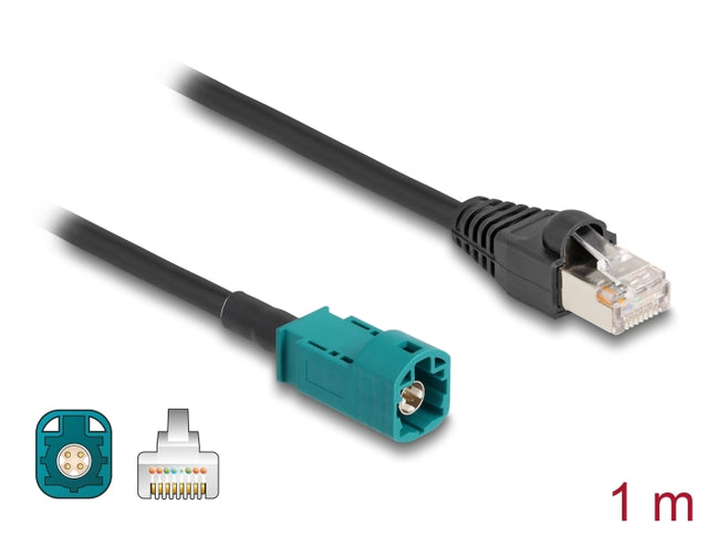 Delock 90698 Cable Hsd Z Male To Rj45 Plug 1 M