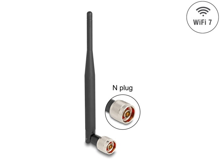 Delock 90735 Wifi 7 Antenna N Plug 2 - 3 Dbi 20.6 Cm Omnidirectional