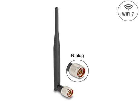 Delock 90735 Wifi 7 Antenna N Plug 2 - 3 Dbi 20.6 Cm Omnidirectional