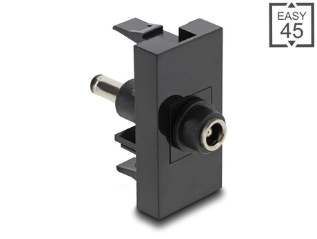 Delock 90962 Easy 45 Module Dc 5.5 X 2.5 Mm Female To Dc 5.5 X 2.1 Mm Male Black