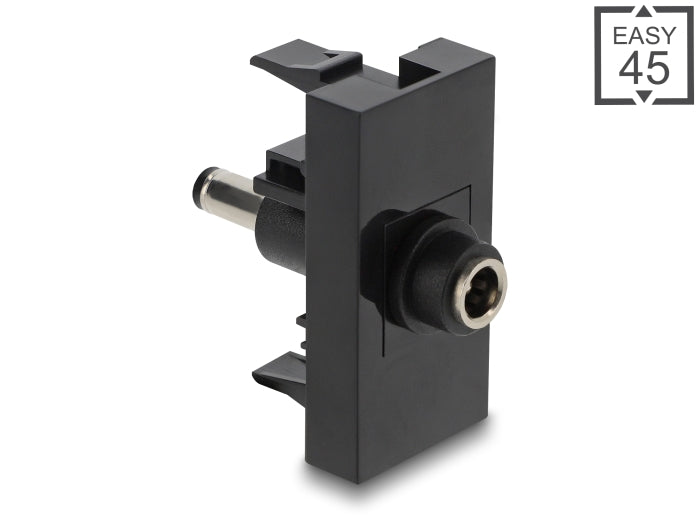 Delock 90961 Easy 45 Module Dc 5.5 X 2.1 Mm Female To Dc 5.5 X 2.5 Mm Male Black