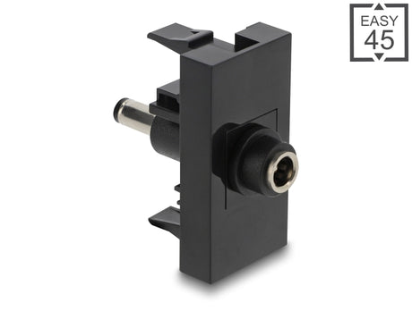 Delock 90961 Easy 45 Module Dc 5.5 X 2.1 Mm Female To Dc 5.5 X 2.5 Mm Male Black