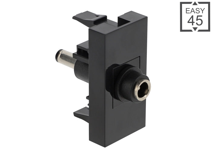 Delock 90959 Easy 45 Module Dc 5.5 X 2.1 Mm Female To Dc 5.5 X 2.1 Mm Male Black