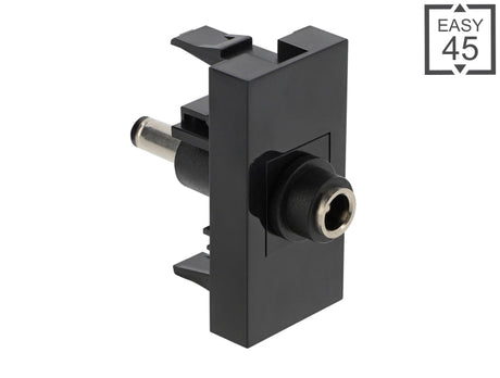 Delock 90959 Easy 45 Module Dc 5.5 X 2.1 Mm Female To Dc 5.5 X 2.1 Mm Male Black